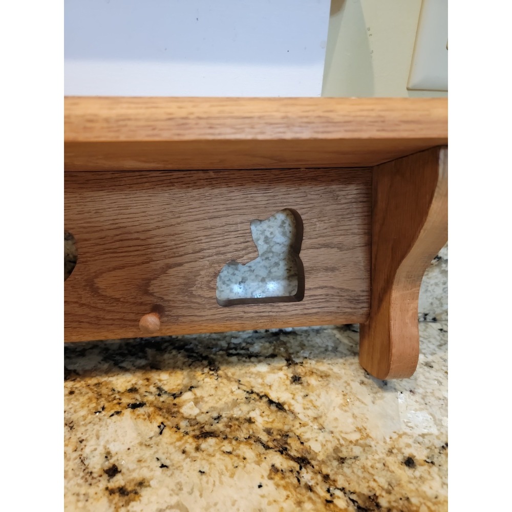 Handcrafted Oak Heart/Child Cut Out Wall Shelf W/Pegs 21" Farmhouse Shelf  Heavy - Picture 5 of 10